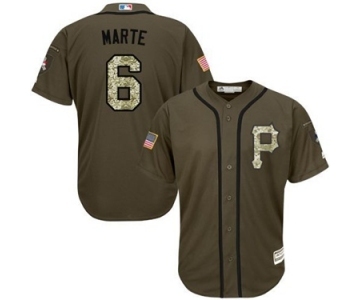 mlb jerseys pittsburgh pirates #6 starling marte green salute to service