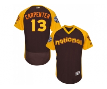 Men's Majestic St. Louis Cardinals #13 Matt Carpenter Brown 2016 All-Star National League BP Authentic Collection Flex Base MLB Jerse