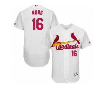 Men's Majestic St. Louis Cardinals #16 Kolten Wong White Flexbase Authentic Collection MLB Jersey