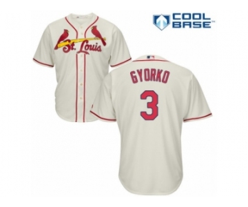 Men's Majestic St. Louis Cardinals #3 Jedd Gyorko Authentic Cream Alternate Cool Base MLB Jersey