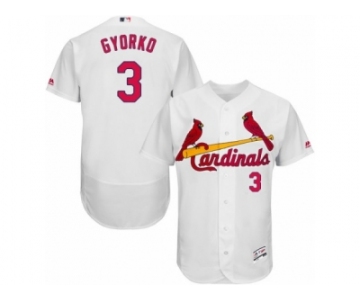 Men's Majestic St. Louis Cardinals #3 Jedd Gyorko White Flexbase Authentic Collection MLB Jersey