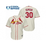Men's Majestic St. Louis Cardinals #30 Orlando Cepeda Authentic Cream Alternate Cool Base MLB Jersey