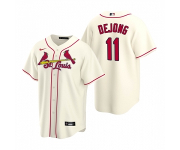 Men's Nike St. Louis Cardinals #11 Paul DeJong Cream Alternate Stitched Baseball Jersey