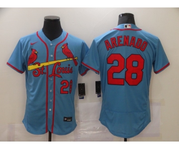 Men's Nike St. Louis Cardinals #28 Nolan Arenado Blue Flex Base Home Stitched Baseball Jersey