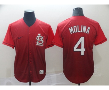 Men's Nike St. Louis Cardinals #4 Yadier Molina Red Drift Fashion MLB Jersey