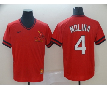 Men's Nike St. Louis Cardinals #4 Yadier Molina Red M&N MLB Jersey