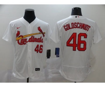 Men's Nike St. Louis Cardinals #46 Paul Goldschmidt  White Flex Base Home Stitched Baseball Jersey