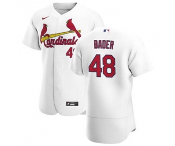 Men's Nike St. Louis Cardinals #48 Harrison Bader White Home 2020 Authentic Player Baseball Jersey
