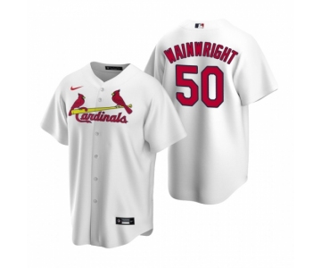 Men's Nike St. Louis Cardinals #50 Adam Wainwright White Home Stitched Baseball Jersey