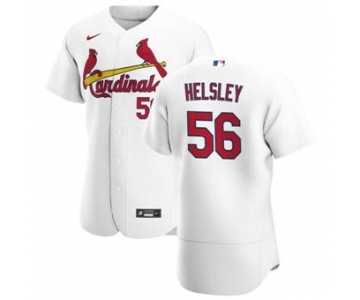 Men's Nike St. Louis Cardinals #56 Ryan Helsley White Home 2020 Authentic Player Baseball Jersey