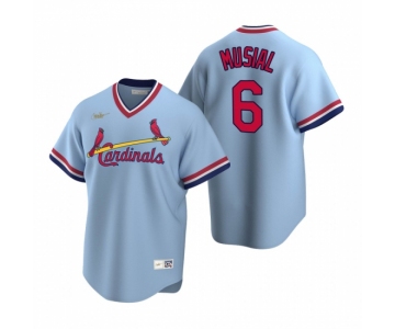 Men's Nike St. Louis Cardinals #6 Stan Musial Light Blue Cooperstown Collection Road Stitched Baseball Jersey
