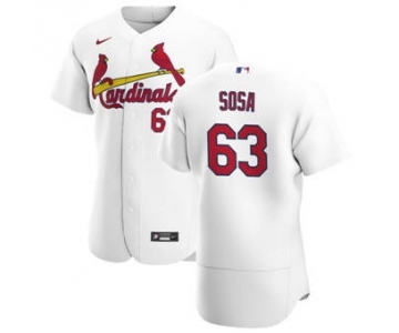 Men's Nike St. Louis Cardinals #63 Edmundo Sosa White Home 2020 Authentic Player Baseball Jersey