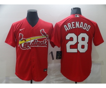 Men's Nike St. Louis Cardinals#28 Nolan Arenado Red Cool Base Home Stitched Baseball Jersey