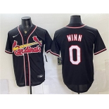 Men's St. Louis Cardinals #0 Masyn Winn 2026 Fashion Replica Black Out Stitched Baseball Jersey