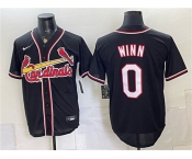 Men's St. Louis Cardinals #0 Masyn Winn 2026 Fashion Replica Black Out Stitched Baseball Jersey
