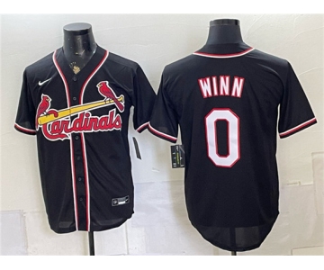 Men's St. Louis Cardinals #0 Masyn Winn 2026 Fashion Replica Black Out Stitched Baseball Jersey