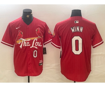 Men's St Louis Cardinals #0 Masyn Winn Red 2024 City Connect Limited Stitched Baseball Jersey