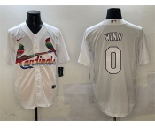 Men's St. Louis Cardinals #0 Masyn Winn White Cool Base Stitched Baseball Jersey