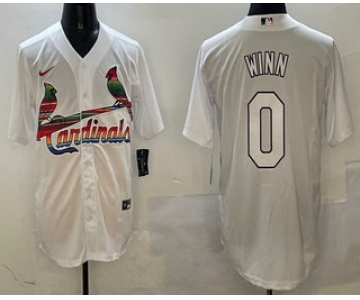 Men's St Louis Cardinals #0 Masyn Winn White Mexico Cool Base Stitched Jersey
