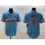Men's St. Louis Cardinals #1 Ozzie Smith Blue Stitched Baseball Jersey