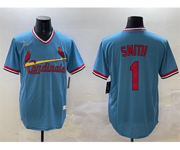 Men's St. Louis Cardinals #1 Ozzie Smith Blue Stitched Baseball Jersey