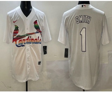 Men's St Louis Cardinals #1 Ozzie Smith White Mexico Cool Base Stitched Jersey