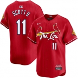Men's St. Louis Cardinals #11 Victor Scott II Red City Connect Limited Stitched Baseball Jersey Men's St. Louis Cardinals #11 Victor Scott II Red City Connect Limited Stitched Baseball Jersey