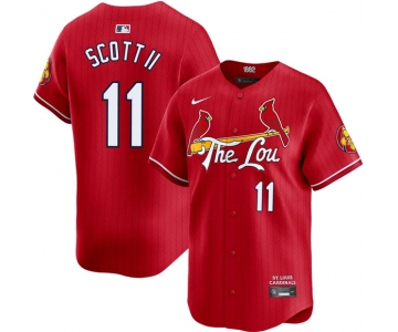 Men's St. Louis Cardinals #11 Victor Scott II Red City Connect Limited Stitched Baseball Jersey
