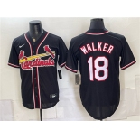 Men's St. Louis Cardinals #18 Jordan Walker 2026 Fashion Replica Black Out Stitched Baseball Jersey Men's St. Louis Cardinals #18 Jordan Walker 2026 Fashion Replica Black Out Stitched Baseball Jersey
