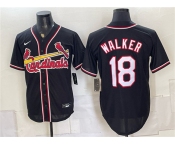 Men's St. Louis Cardinals #18 Jordan Walker 2026 Fashion Replica Black Out Stitched Baseball Jersey