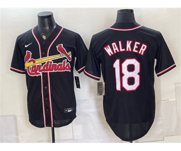 Men's St. Louis Cardinals #18 Jordan Walker 2026 Fashion Replica Black Out Stitched Baseball Jersey