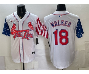 Men's St. Louis Cardinals #18 Jordan Walker 2026 White Independence Day Vapor Limited Stitched Baseball Jersey
