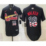 Men's St Louis Cardinals #18 Jordan Walker Black USA 250 Fourth of July Stitched Jersey