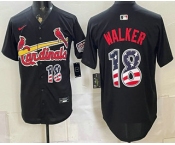 Men's St Louis Cardinals #18 Jordan Walker Black USA 250 Fourth of July Stitched Jersey