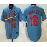 Men's St Louis Cardinals #18 Jordan Walker Blue Stitched Jersey Men's St Louis Cardinals #18 Jordan Walker Blue Stitched Jersey