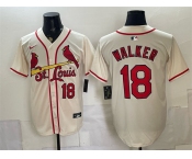 Men's St. Louis Cardinals #18 Jordan Walker Cream Limited Stitched Baseball Jersey