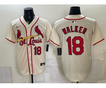 Men's St. Louis Cardinals #18 Jordan Walker Cream Limited Stitched Baseball Jersey