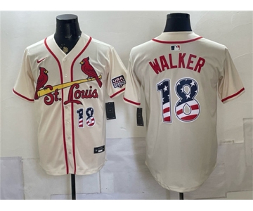 Men's St. Louis Cardinals #18 Jordan Walker Cream USA 250 Fourth of July Stitched Baseball Jersey
