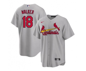 Men's St. Louis Cardinals #18 Jordan Walker Grey Cool Base Stitched Baseball Jersey