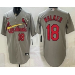 Men's St Louis Cardinals #18 Jordan Walker Grey Stitched Jersey