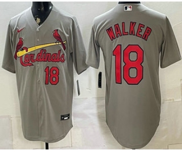 Men's St Louis Cardinals #18 Jordan Walker Grey Stitched Jersey