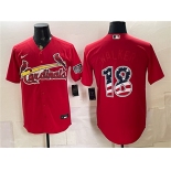 Men's St. Louis Cardinals #18 Jordan Walker Red USA 250 Fourth of July Stitched Baseball Jersey