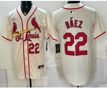 Men's St Louis Cardinals #22 Joshua Baez Cream Limited Jersey