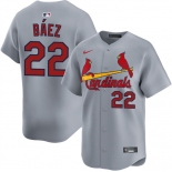 Men's St. Louis Cardinals #22 Joshua Báez Gray 2024 Away Limited Stitched Baseball Jersey Men's St. Louis Cardinals #22 Joshua Báez Gray 2024 Away Limited Stitched Baseball Jersey