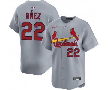 Men's St. Louis Cardinals #22 Joshua Báez Gray 2024 Away Limited Stitched Baseball Jersey