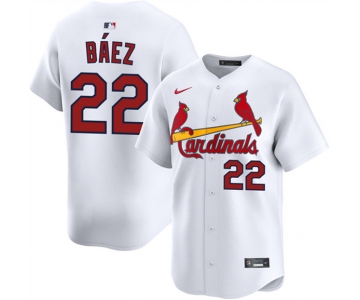 Men's St. Louis Cardinals #22 Joshua Báez White Home Limited Stitched Baseball Jersey