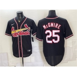 Men's St. Louis Cardinals #25 Mark McGwire 2026 Fashion Replica Black Out Stitched Baseball Jersey Men's St. Louis Cardinals #25 Mark McGwire 2026 Fashion Replica Black Out Stitched Baseball Jersey