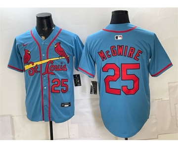 Men's St. Louis Cardinals #25 Mark McGwire Blue Alternate Limited Stitched Baseball Jersey