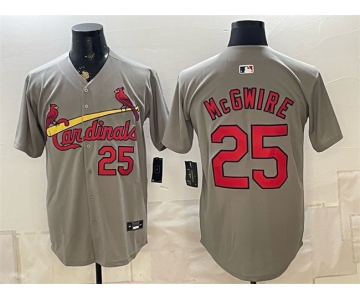 Men's St. Louis Cardinals #25 Mark McGwire Gray Alternate Limited Stitched Baseball Jersey