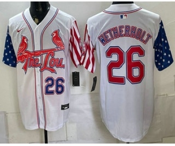 Men's St Louis Cardinals #26 JJ Wetherholt 2026 White Independence Day Vapor Premier Limited Stitched Jersey